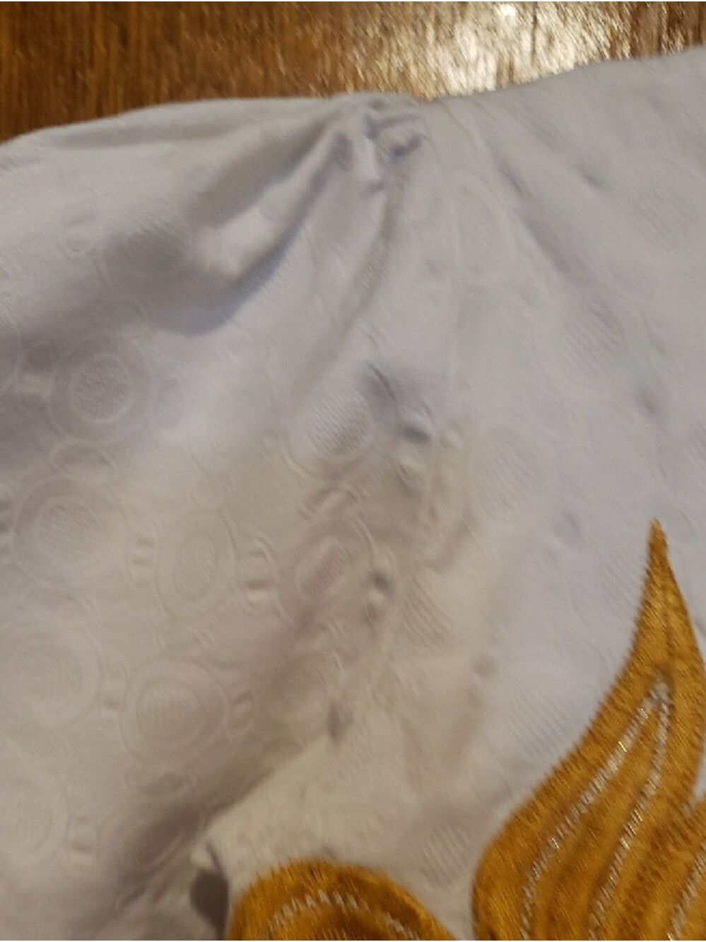 Vintage Handmade White Cotton Maxi Dress with Yellow Floral Embroidery - Picture 8 of 13